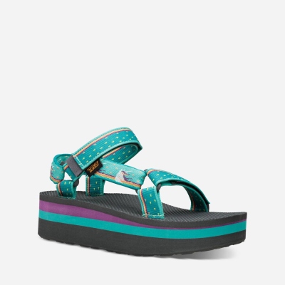 Teva Flatform Universal - Women's Teva Sandals - Light Green | India (CTUA62059)